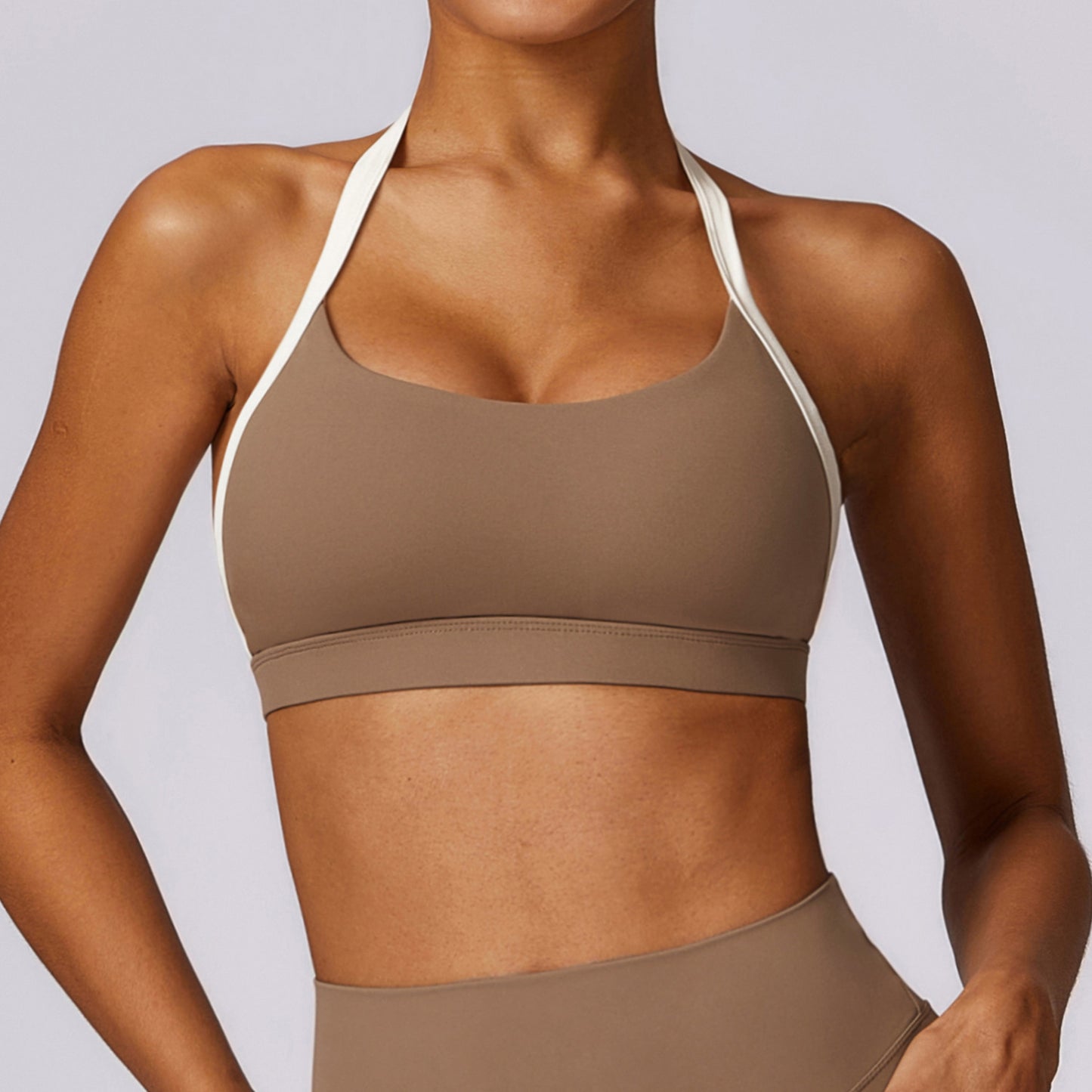 Two Tone Halter Sports Bra & Leggings Set