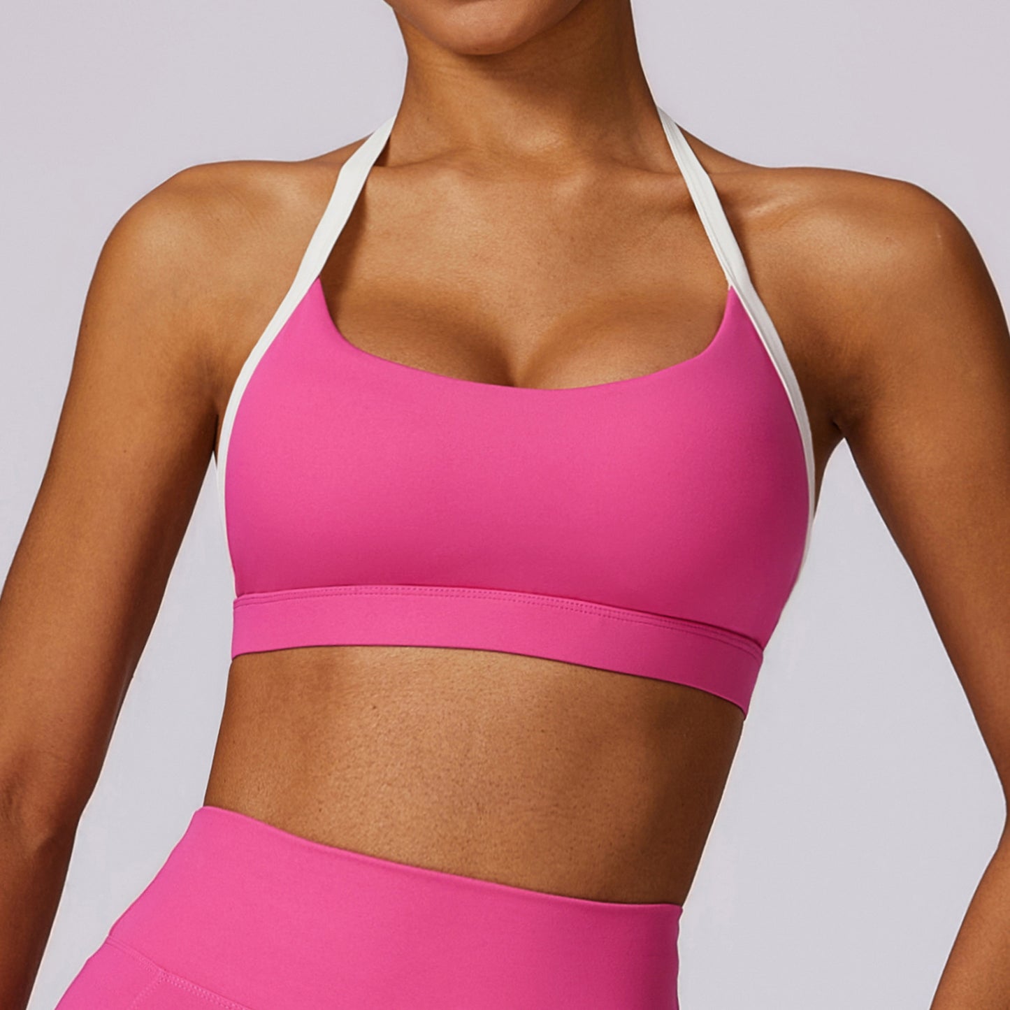 Two Tone Halter Sports Bra & Leggings Set